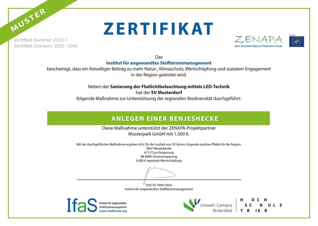 Zertifikat Muster Homepage